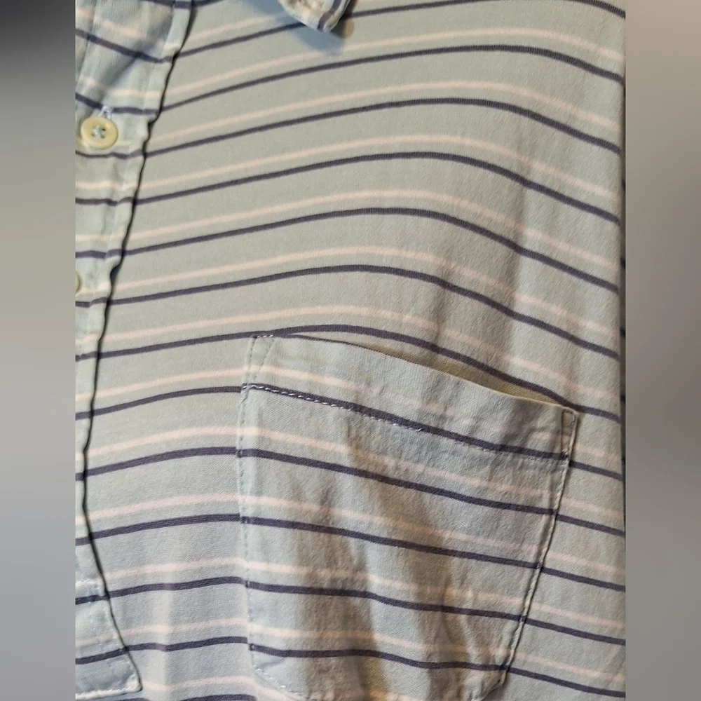 Ralph Lauren Blue and White Striped Soft Polo Shirt Sz XXL #1960